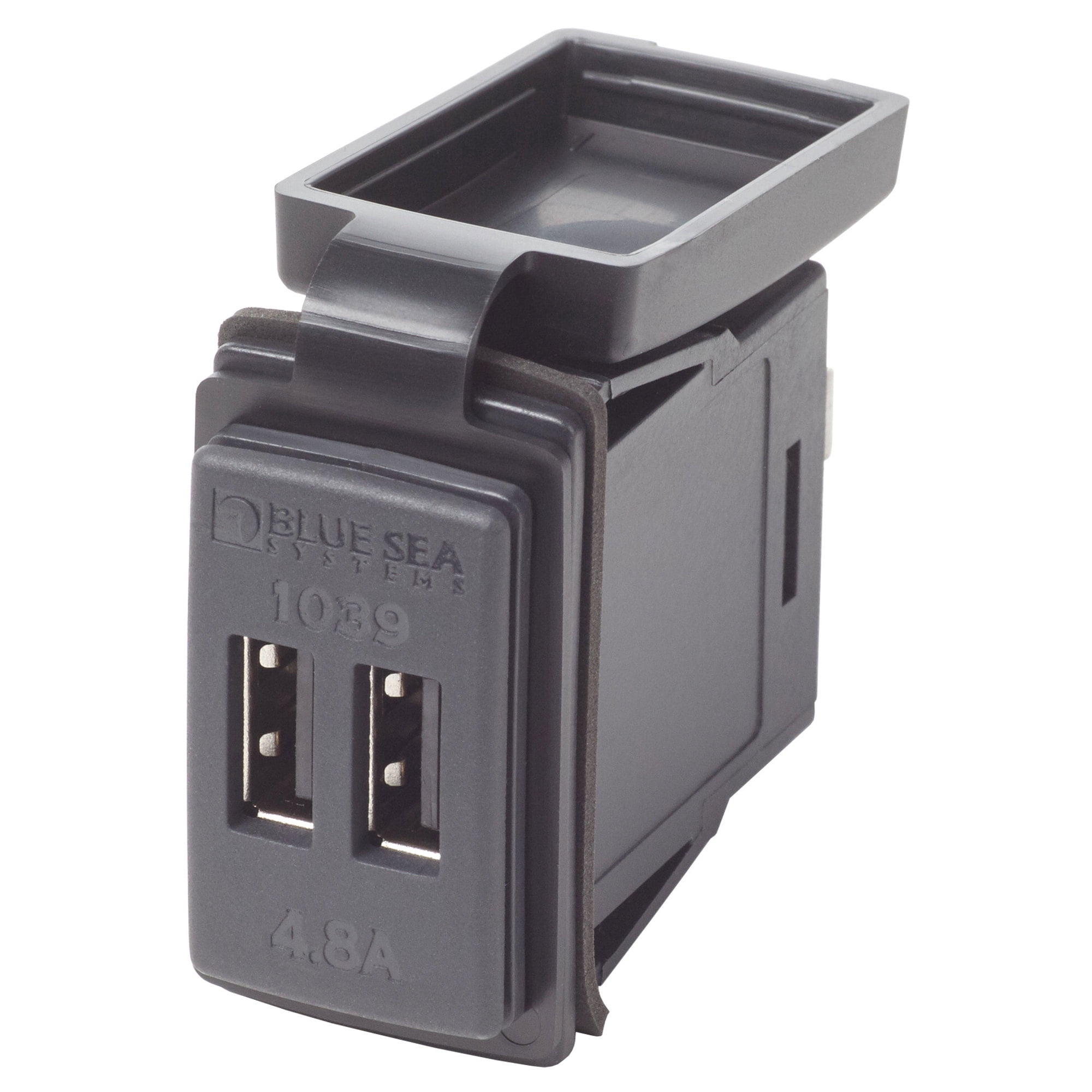Blue Sea Systems 1039-BSS Dual USB Charger - Switch Mount, 4.8 A