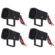 4X 12-24V 6Tones Car Police Fire Alarm Horn System Siren Speaker Warning Loud Sound Alarm Speaker,4 x Alarm Horn,Black