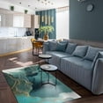 thumbnail image 4 of Retro Green Black Ink Texture Area Rug, Golden Lines Abstract Light Luxury Bedroom Carpet, Floor Rugs Soft Comfortable Non-Slip Rubber Backing for Living Room Hallway Office5 x 6ft, 4 of 7