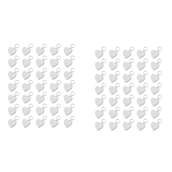 70PCS Heart Blank Board Keyring Keychain Printing Keyrings DIY Sublimation Key Chains Accessories(Double Sided)