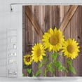 thumbnail image 2 of Rustic Farmhouse Shower Curtain for Bathroom Yellow Sunflowers Vintage Wood Door Shower Curtain Retro Country Washable Polyester Durable Fabric Shower Curtain with Hooks, 72x84 Inch, 2 of 6
