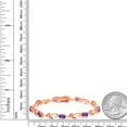 thumbnail image 3 of Gem Stone King 4.18 Ct Oval Purple Amethyst and White Diamond 18K Rose Gold Plated Silver Bracelet for Women, 3 of 5