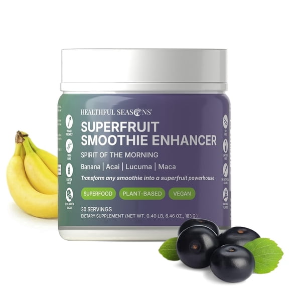 Healthful Seasons Superfood Smoothie Powder Mix with Açai, Lucuma, Maca & Banana – For Smoothies & Shakes – 30 Servings