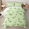 thumbnail image 2 of Feelyou Pale Green Vintage Dinosaur Twin Quilt Set for Boys Girls, Cartoon Animal Twin Coverlet Set, Green, 2 Pieces, 2 of 7