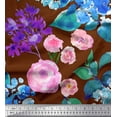 thumbnail image 1 of Soimoi Cotton Duck Fabric Leaves & Rose Flower Print Fabric by the Yard 42 Inch Wide, 1 of 1