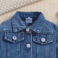 thumbnail image 5 of Toddler Baby Boy Girl Jacket Big Lil Sister/Brother Letter Embroidery Jean Long Sleeve Cardigan Button Denim Coat, 5 of 9