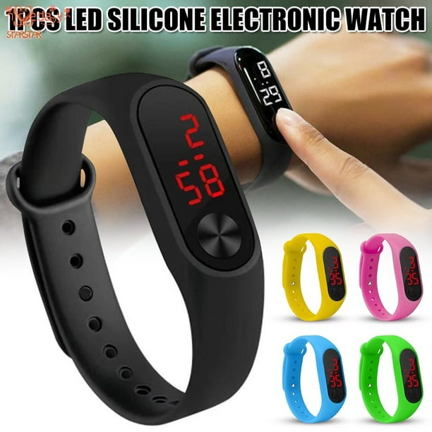 Reloj de pulsera de silicona para hombres y mujeres Relojes electronicos de colores dulces Reloj deportivo informal LED