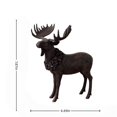 thumbnail image 2 of Clearance! Christmas Resin Standing Moose Figurine with Wreath Collar, Brown Tabletop Decor for Mantel Shelf Entryway, 6in, 2 of 7