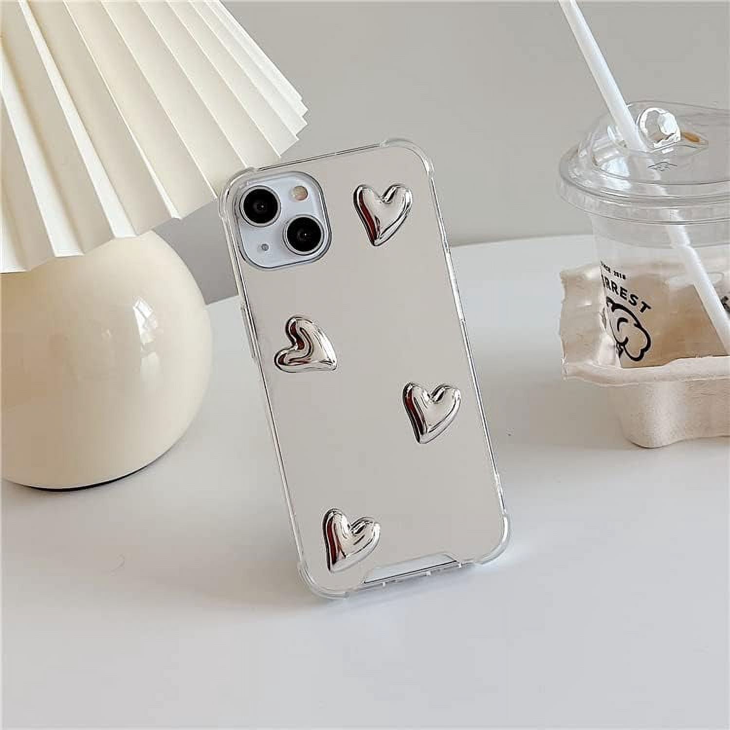 Compatible with iPhone 12/12 Pro case,Mirror Senior Silver Cute