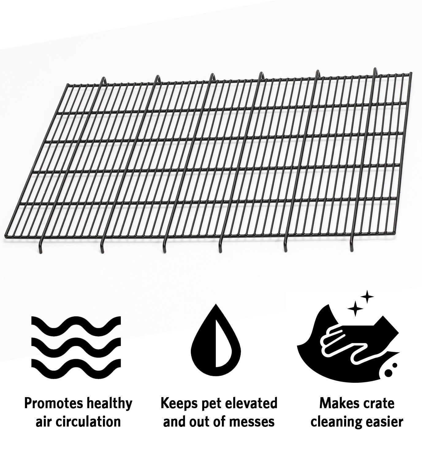 MidWest FG30A Metal Dog Crate Floor Grid, Black, Medium, 29"L x 22"W x 1"H
