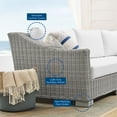 thumbnail image 4 of Lounge Sofa Chair Table Set, Rattan, Wicker, Light Grey Gray White, Modern Contemporary Urban Design, Outdoor Patio Balcony Cafe Bistro Garden Furniture Hotel Hospitality, 4 of 10