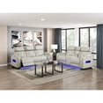 thumbnail image 3 of Lexicon Fairway Faux Leather Power Double Reclining Sofa in Taupe, 3 of 20
