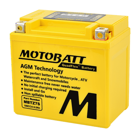 MBTZ7S Motobatt 12V AGM Battery Replaces YTX5L-BS/YTZ6S/YTZ7S
