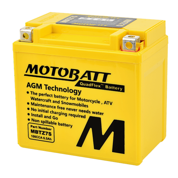 MBTZ7S Motobatt 12V AGM Battery Replaces YTX5L-BS/YTZ6S/YTZ7S