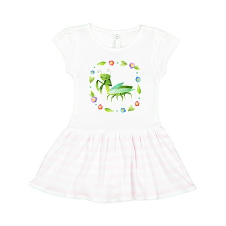 

Inktastic Praying Mantis with Flowers and Leaves Gift Toddler Girl Dress