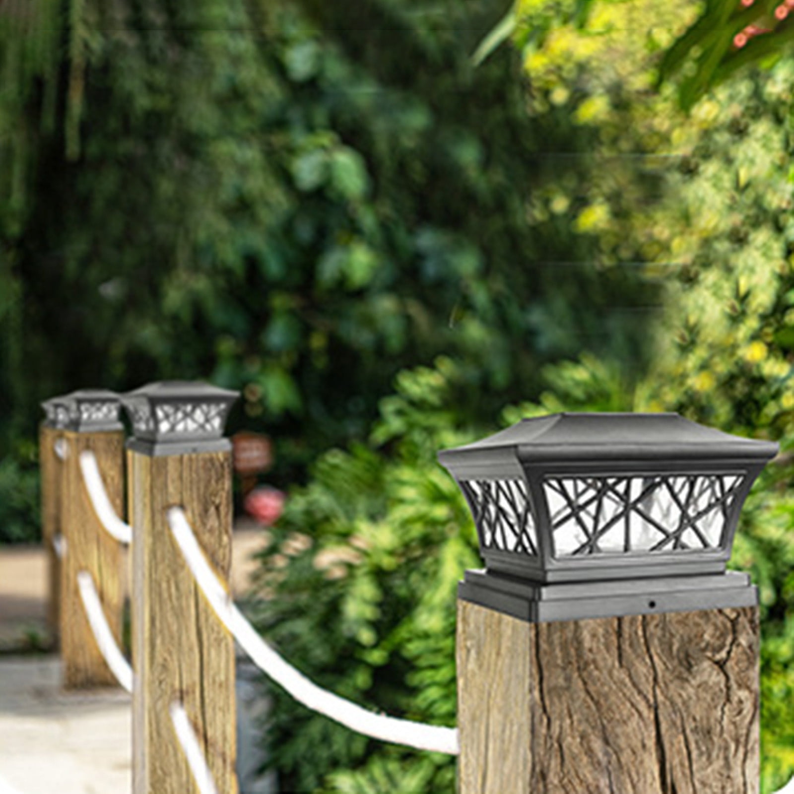 BCZHQQ Solar Post Cap Lights,Outdoor Post Light for White/Green 4x6 Vinyl Fence Deck-Waterproof Warm White