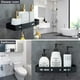 thumbnail image 4 of Estante de baño, organizador de ducha, almacenamiento, sin tornillos, espacio de aluminio, montado en la pared, sin ensuciar, para baño, cocina, negro, 4 of 5
