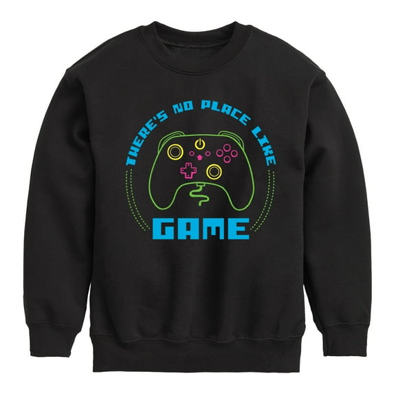 Instant Message - There's No Place Like A Game - Toddler & Youth Crewneck Fleece Sweatshirt