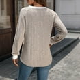 thumbnail image 6 of Josdec Women's Color Block Trim V-Neck Vertical Ribbed Knit Pullover Top, Raglan Long Sleeve Curved Hem Casual Fashion Tops S-XXL, 6 of 6