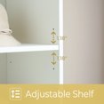 thumbnail image 6 of Gzxs Wood Wardrobe Closet with Hanging Rod, Storage Open Shelves and Large Drawer, Modern 2 Doors Large Armoire Wardrobe Cabinet for Bedroom, Free-Standing Garment Closet Bedroom Armoires, White, 6 of 8