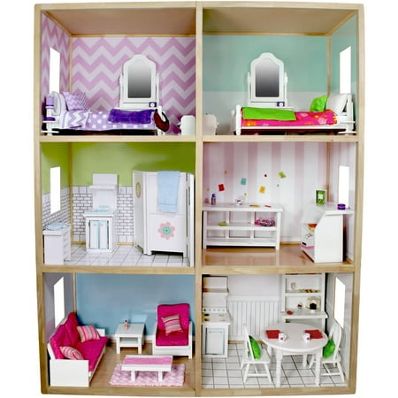 My Girl S Dollhouse For 18 Dolls Modern Style Walmart Com