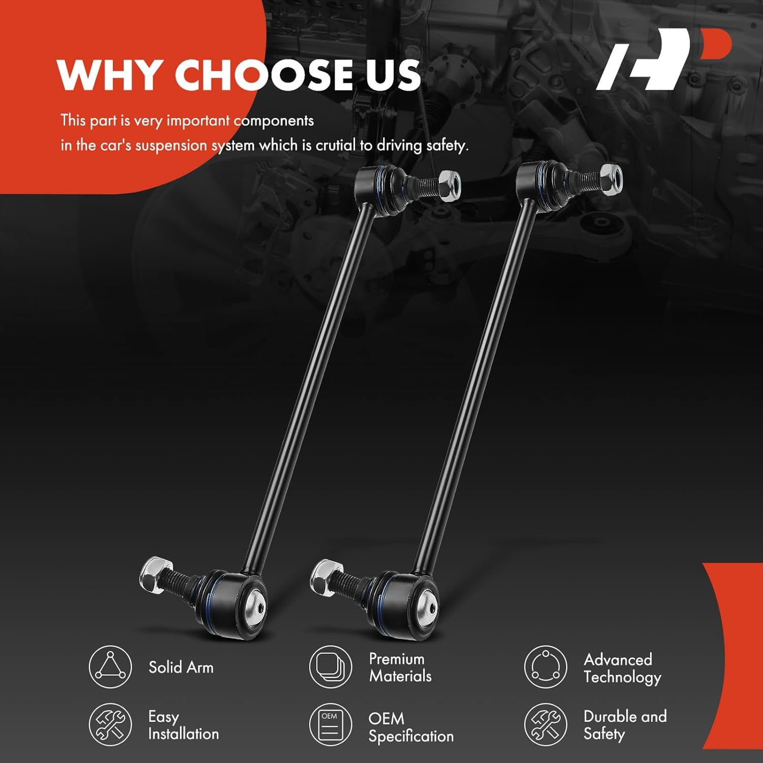 A-Premium 2x Front Sway Bar Links Stabilizer Bar Links, Compatible with Honda Pilot 2006-2015 & Acura MDX 2006-2013, ZDX 2010-2013, Replace # K750124