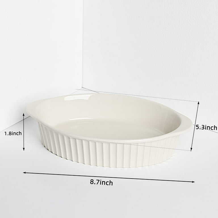 Porcelain Oval Plate Double Handle, 9x13 Ceramic Baking Dish