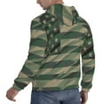 thumbnail image 6 of Kdxio Jungle Green Camo USA Flag Print Mens Casual Hooded Collar Drawstring Hoodies Pullover Sweatshirts Casual Long Sleeve Shirts-Medium, 6 of 7