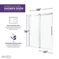 thumbnail image 5 of Stellar Series 45-48"W x 76"H Sliding Frameless Shower Door in Chrome with Tsunami Guard Tempered Clear Glass, 5 of 9