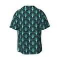 thumbnail image 7 of Picia Green Vintage Peacock Men's Linen Shirts Short Sleeve Cuban Beach Shirts Casual Shirts Button Down Shirt for Men Beach Summer Wedding Shirt-XX-Large, 7 of 7