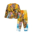 thumbnail image 2 of Bingfone Womens Pajama Sets Animals On Noah'S Ark1 Print,Long Sleeve Loungewear Pajamas Set-Small, 2 of 9