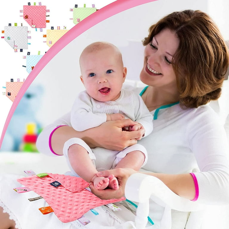 Security Baby Blanket Lovey with Pacifier Tag Soft Soothing Comfortable Warm Cozy for Unisex Toddler Durable Machine Washable Pink Walmart