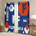 thumbnail image 2 of Manfei Florida Monogrammed F Blackout Curtains Set of 2 (52x84 Each),Geometric Hexagon Window Curtains,Blue Orange White Curtains and Drapes For Boy Teens,Ultra Soft Bedroom Decor, 2 of 6