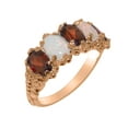 thumbnail image 1 of LBG British Made 14k Rose Gold Natural Garnet & Opal Womens Eternity Ring - 33 size options - Size 11, 1 of 8