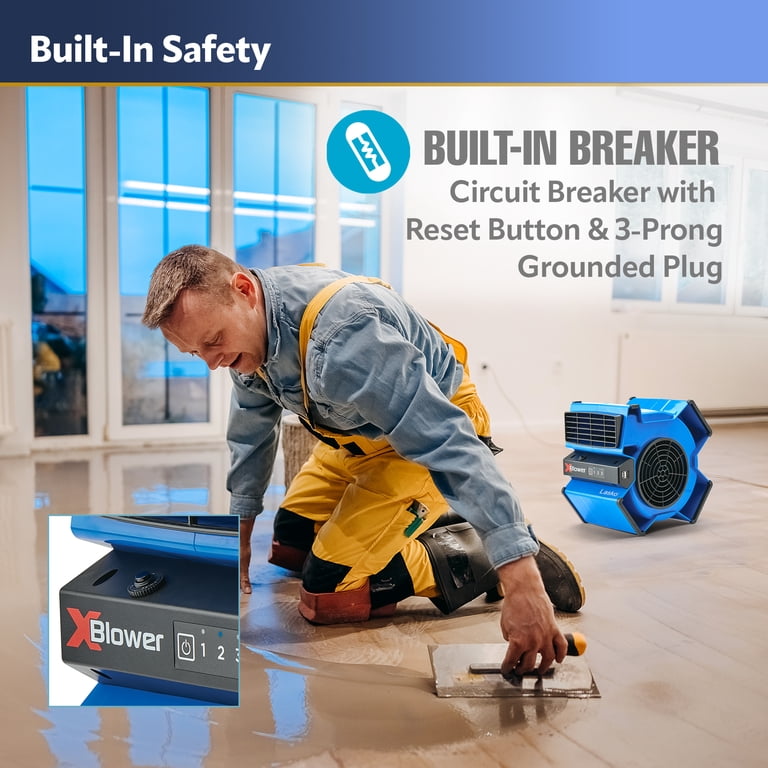 Lasko X-Blower 6-Position Utility Blower Floor Fan with Outlet, X12905,  Blue - Walmart.com