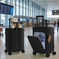 thumbnail image 2 of TBAU Ride-On Suitcase for Kids with Seat, Front Opening Carry-On Luggage, 360° Lockable Spinner and TSA Lock, Black, 2 of 9