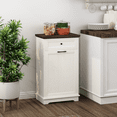 thumbnail image 3 of 10 Gallon Tilt Out Trash Cabinet Freestanding Trash Bin Cabinet Wood Garbage Recycling Cabinet with Hideaway Drawer Pet Proof Trash Can Holder for Kitchen Living Room, Antique White, 3 of 10