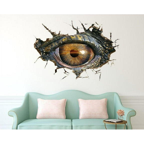 Wall Stickers Big Removable Wall Wall Creative Eye Stickers Decorative Dinosaur Stickers 3D Home Decor,Brown Home Wall Stickers