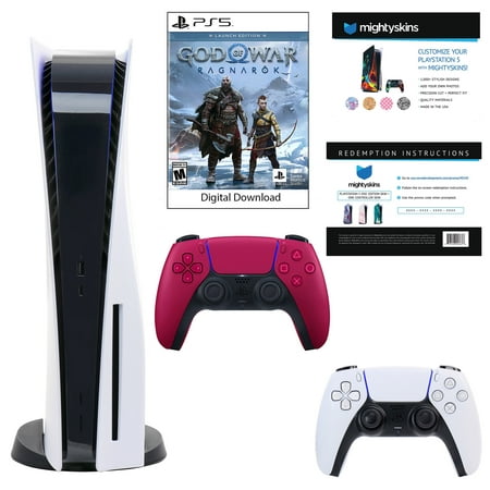 Sony PlayStation 5 Core Console with God of War: Ragnarok with Voucher and DualSense Controller in Cosmic Red