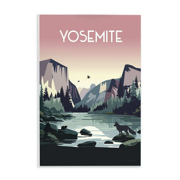 Stupell Industries Yosemite Landmark View Landscape & Nature Painting Unframed Art Print Wall Art, 10 x 15