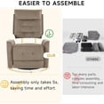 thumbnail image 6 of Chizzysit Swivel Rocker Recliner Chair for Adults, Glider Rocking Chair for Nursery, Small Recliner Chair for Small Spaces, RV, Living Room - Brown, 6 of 8