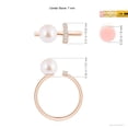 thumbnail image 5 of Angara Japanese Akoya Cultured Pearl and Diamond Bar Ring in 14K Rose Gold for Women | June Birthstone Jewelry for Her, 5 of 8