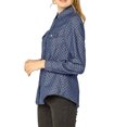 thumbnail image 4 of Allegra K Women's Point Collar Long Sleeve Button Down Chest Pockets Denim Shirt, 4 of 6