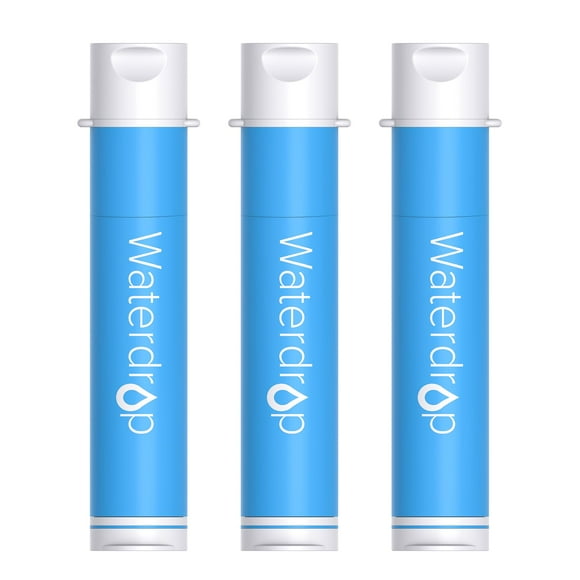 Filtro de agua Straw Waterdrop, purificador de agua Survival, paquete de 3