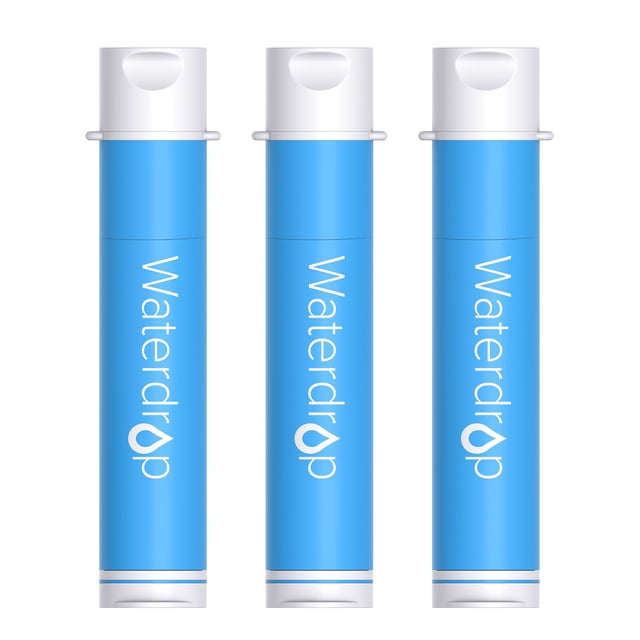 Filtro de agua Straw Waterdrop, purificador de agua Survival, paquete de 3