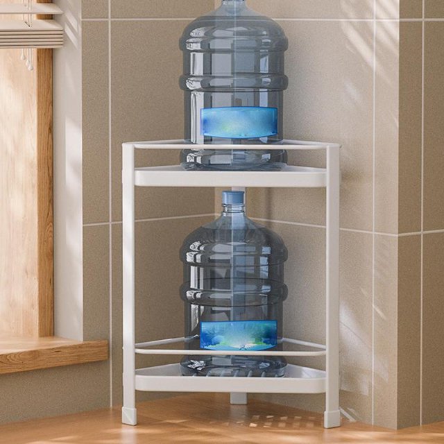 Estante de Baño Trípode de Pie de Doble Nivel para Encimera de Baño en Casa , Blanco 395 cm × 345 cm × 20 cm perfecl Estante de pie