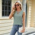 thumbnail image 2 of Fjuchai Summer Tank Cotton Tops Womens Vest S-XXL loose Sleeveless Shirts Tees Shirts V Neck Sleeveless Top, 2 of 9