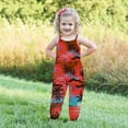 thumbnail image 5 of Savings Toddler Baby Girls One Piece Jumpsuits Sleeveless Strap Hawaiian Rompers Summer Outfits with Pockets (5-6 Years, Red), 5 of 5