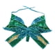 thumbnail image 5 of Top corto de mariposa con lentejuelas brillantes, camiseta sin mangas tribal para discoteca, ropa de baile, sujetador halter Azul verde, 5 of 9