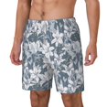 thumbnail image 2 of Uemuo Lilies Flowers Pattern Mens Swim Trunks Quick Dry Board Shorts with Mesh Lining, Stretch Beach Shorts Quick Dry No-Chafing Board Shorts-Small, 2 of 9
